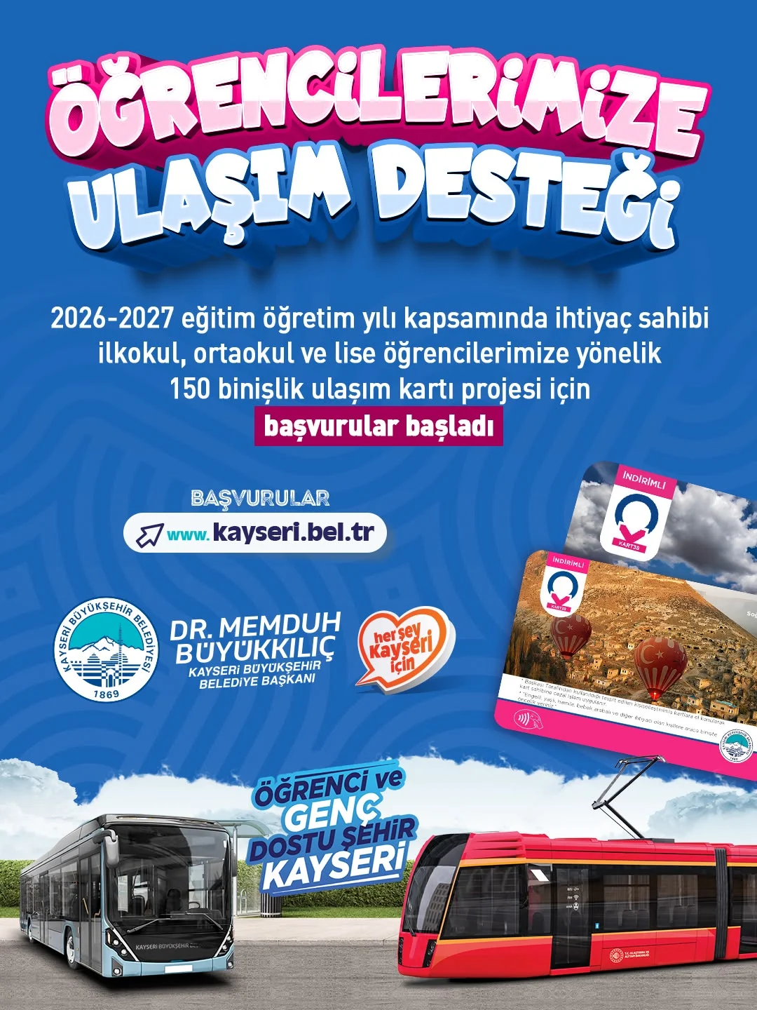 Büyükşehir’den öğrencilere yeni eğitim yılında ulaşım desteği başvuruları başladı